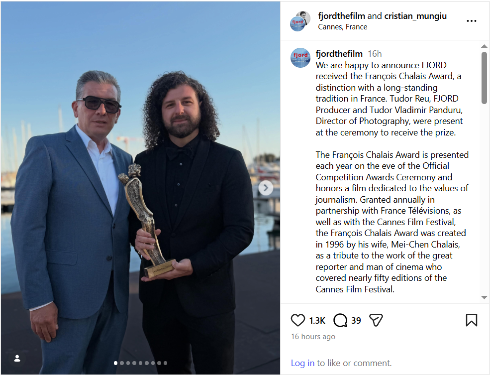 Filmul „Fjord” al lui Cristian Mungiu, premiat la Cannes