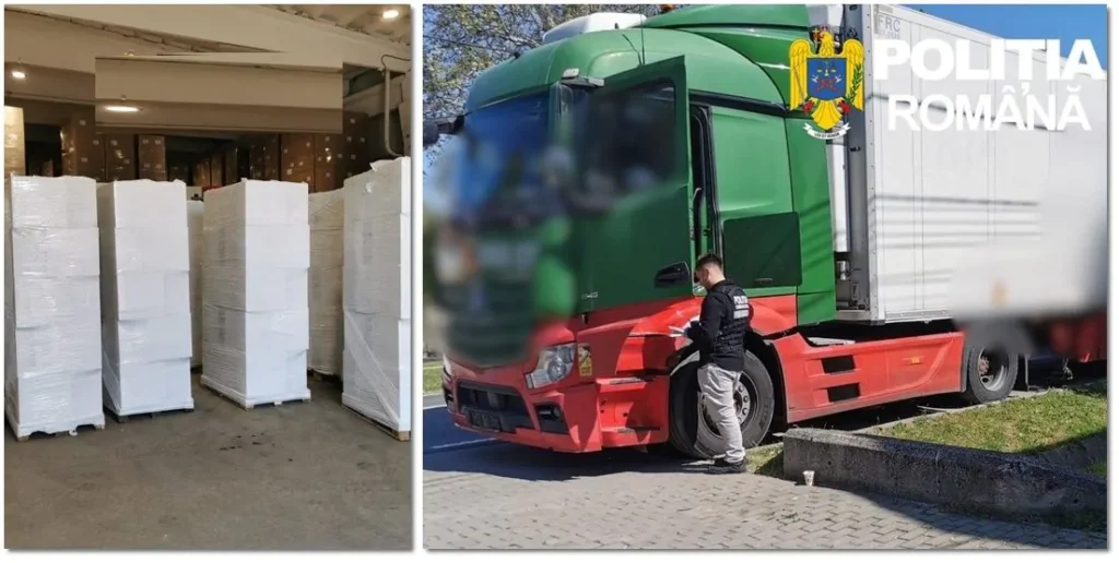 TIR cu ţigări de contrabandă în valoare de peste un milion de euro, depistat de polițiști