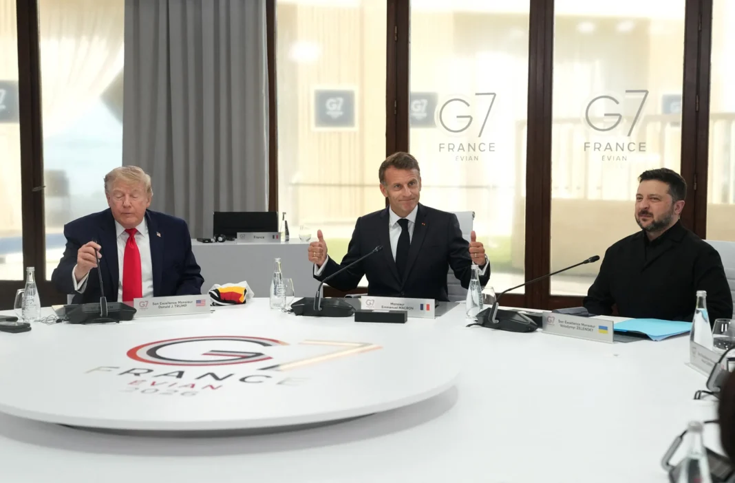 Zelenski, Macron și Trump au vorbit despre evoluția războiului din Ucraina, în marja summitului G7