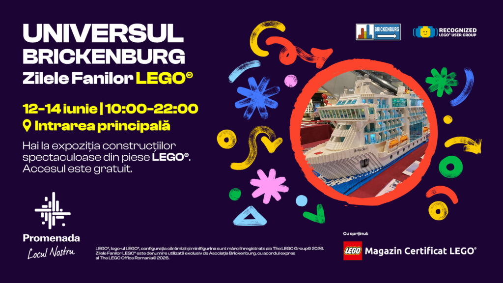 Promenada Craiova aduce expoziția „Universul Brickenburg – Zilele Fanilor LEGO®”, cu construcții spectaculoase și ateliere pentru toate vârstele