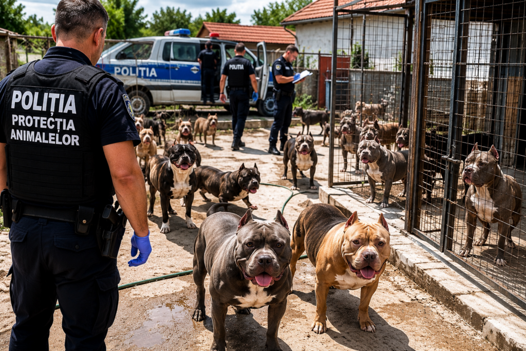 Descoperire șocantă în Dolj: 68 de câini din rasa American Bully, găsiți cu urechile cupate la o percheziție