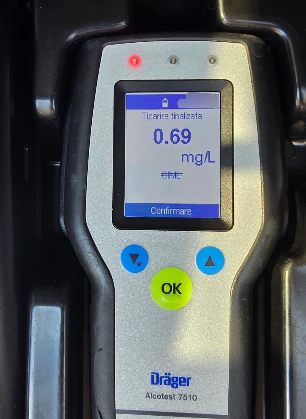 Șofer prins băut la volan în Craiova. Alcoolemie de 0,69 mg/l la testarea cu etilotestul