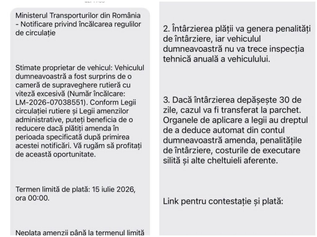 Atenție la SMS-urile false cu amenzi de viteză! Ministerul Transporturilor avertizează asupra unei noi tentative de fraudă