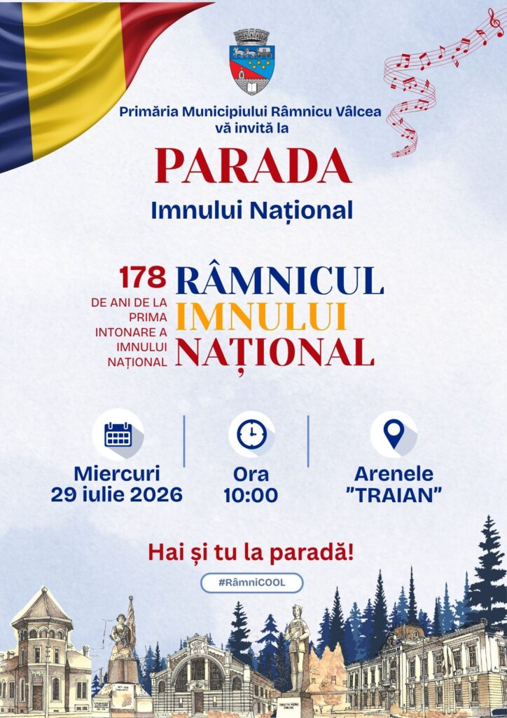 Râmnicu Vâlcea sărbătorește Ziua Imnului Național: șase zile de concerte, spectacole și competiții sportive