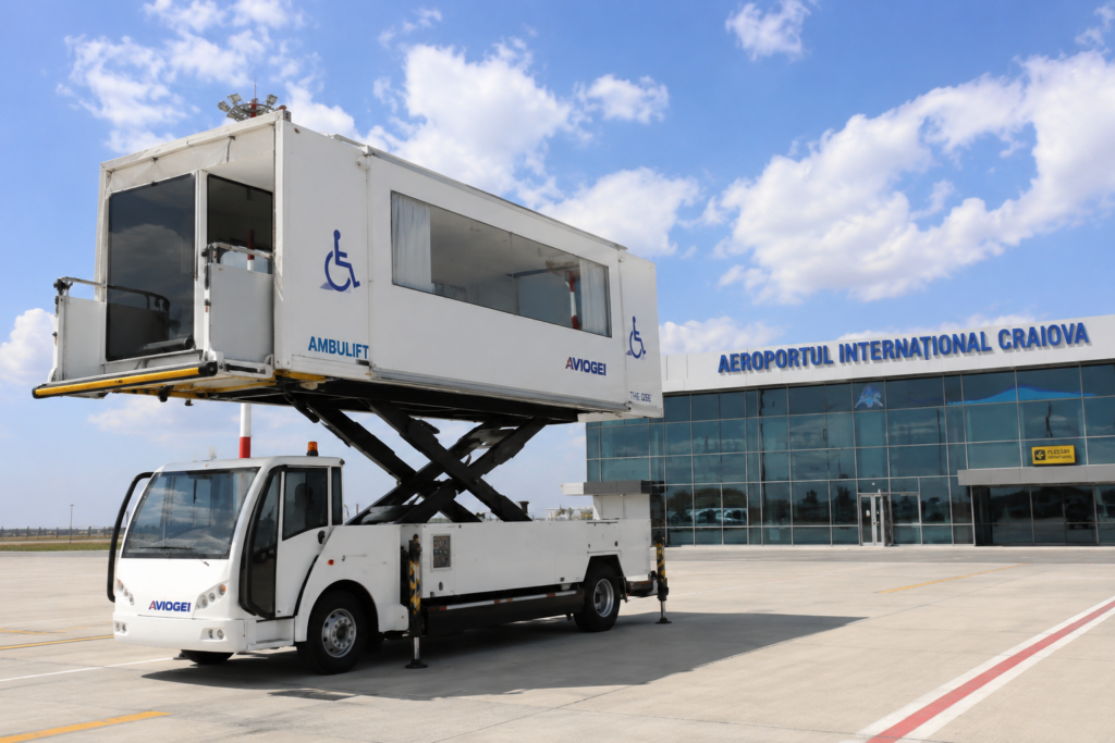 Aeroportul Craiova, investiție de aproape 2,5 milioane de lei. Va cumpăra un ambulift nou pentru persoanele cu dizabilități