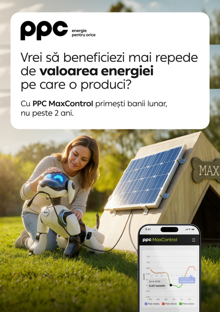 PPC Energie lansează PPC MaxControl, oferta pentru prosumatori cu plata soldului la 30 de zile și protecție împotriva prețurilor negative