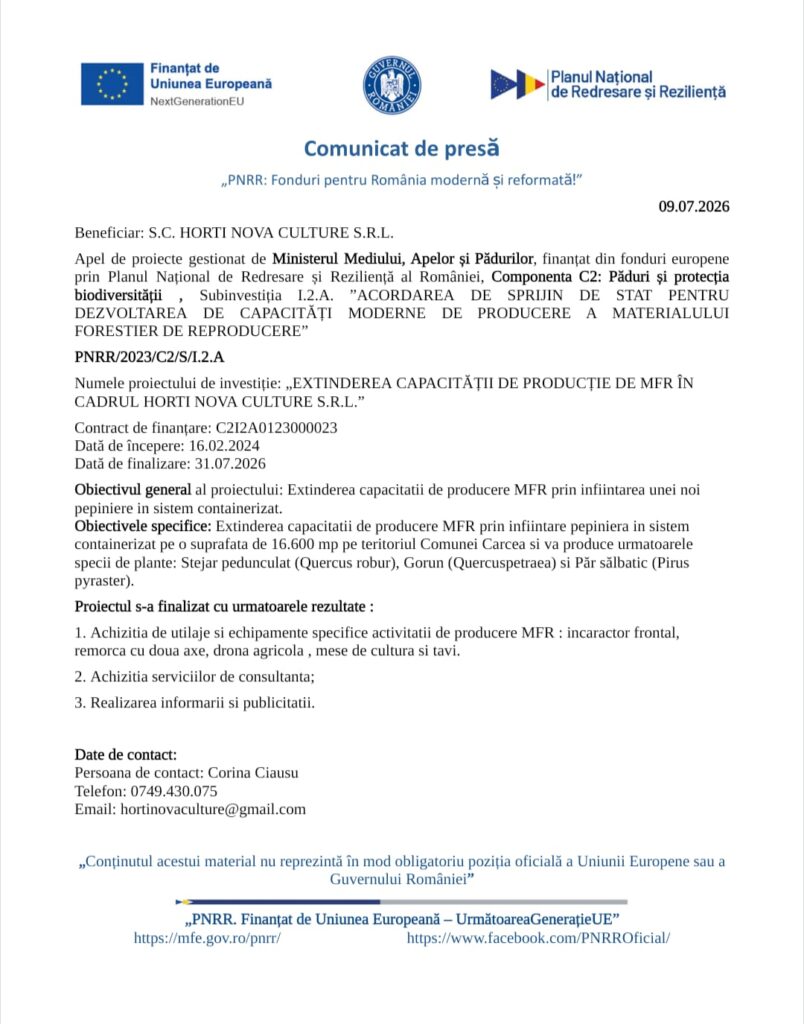 Comunicat de presă