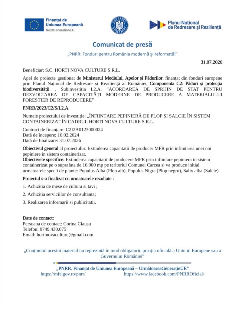 Comunicat de presă