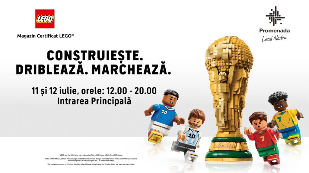 Magazinul Certificat LEGO® aduce spiritul Cupei Mondiale la Promenada Craiova, care va transmite live semifinalele și finala competiției