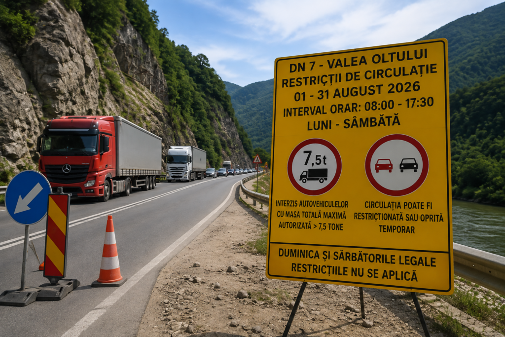 Restricțiile de circulație pe Valea Oltului se prelungesc în august