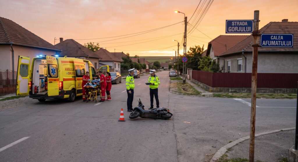 Două fetițe, de 10 și 11 ani, au ajuns la spital după ce s-au izbit cu trotineta electrică de o mașină, la Întorsura