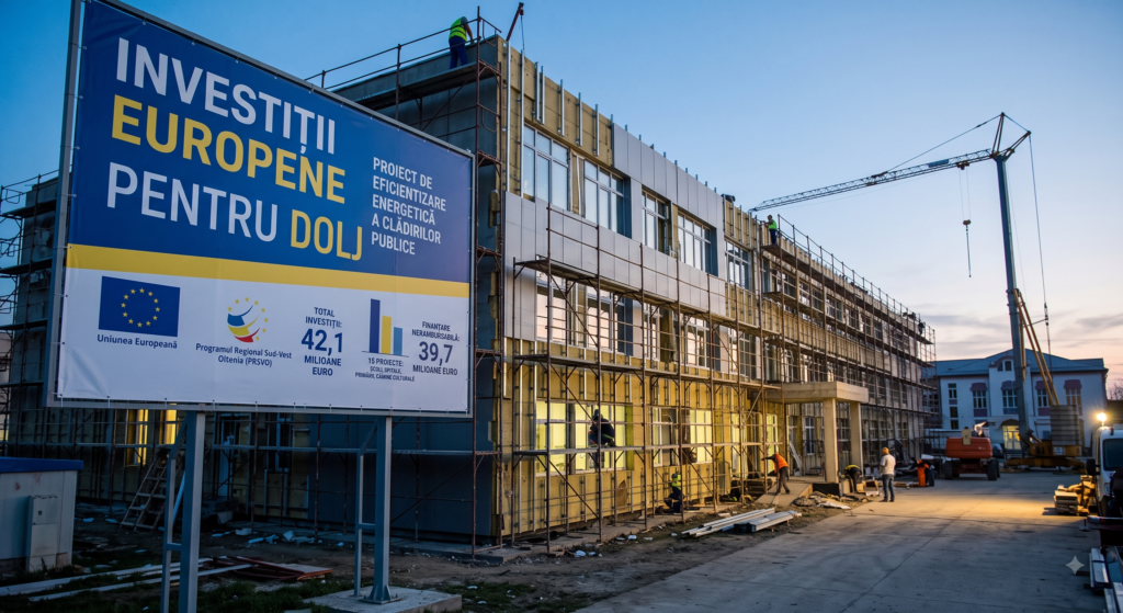 Peste 42 de milioane de euro pentru eficientizarea energetică a școlilor, primăriilor și spitalelor din Dolj. Vezi lista completă a proiectelor