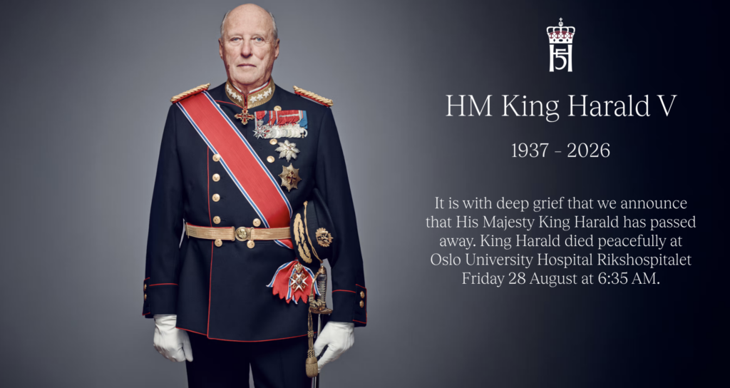 Mii de norvegieni și-au luat rămas-bun de la regele Harald V. Sicriul monarhului a ajuns la Palatul Regal din Oslo