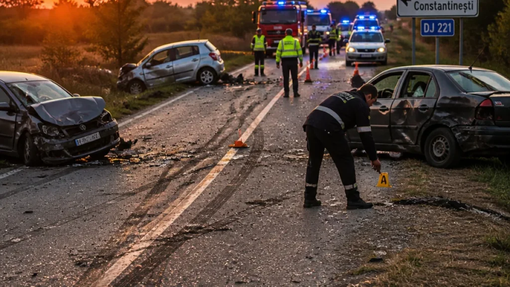 Doi morți și șase răniți într-un accident provocat de un șofer care a intrat în depășire fără să se asigure