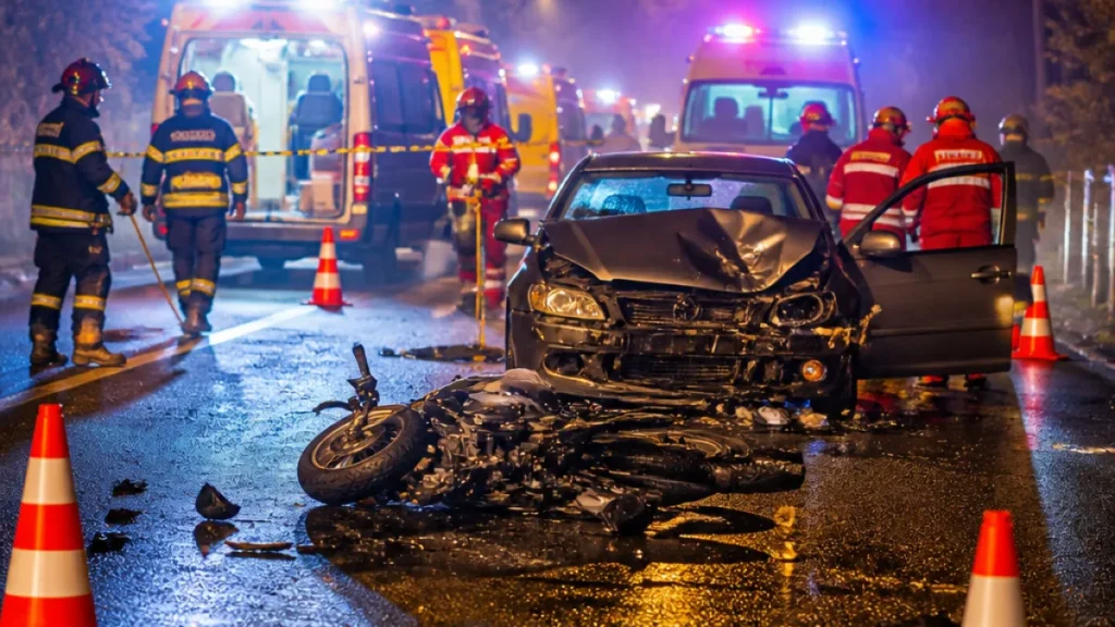 Un bărbat și o tânără au murit după ce motocicleta lor a intrat într-un autoturism
