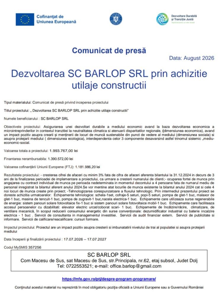 Comunicat de presă