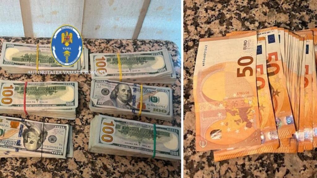 Pasager oprit la Otopeni cu 60.000 de dolari nedeclarați. A încercat să dea copilului borseta cu banii