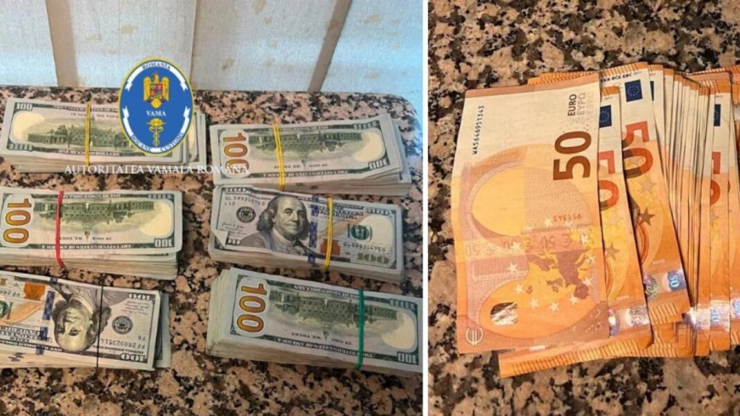 Pasager oprit la Otopeni cu 60.000 de dolari nedeclarați. A încercat să dea copilului borseta cu banii