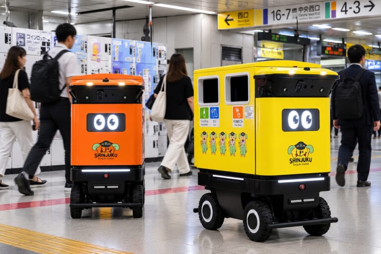 Pubelele-robot din gara Shinjuku, noua atracție pentru turiștii din Tokyo