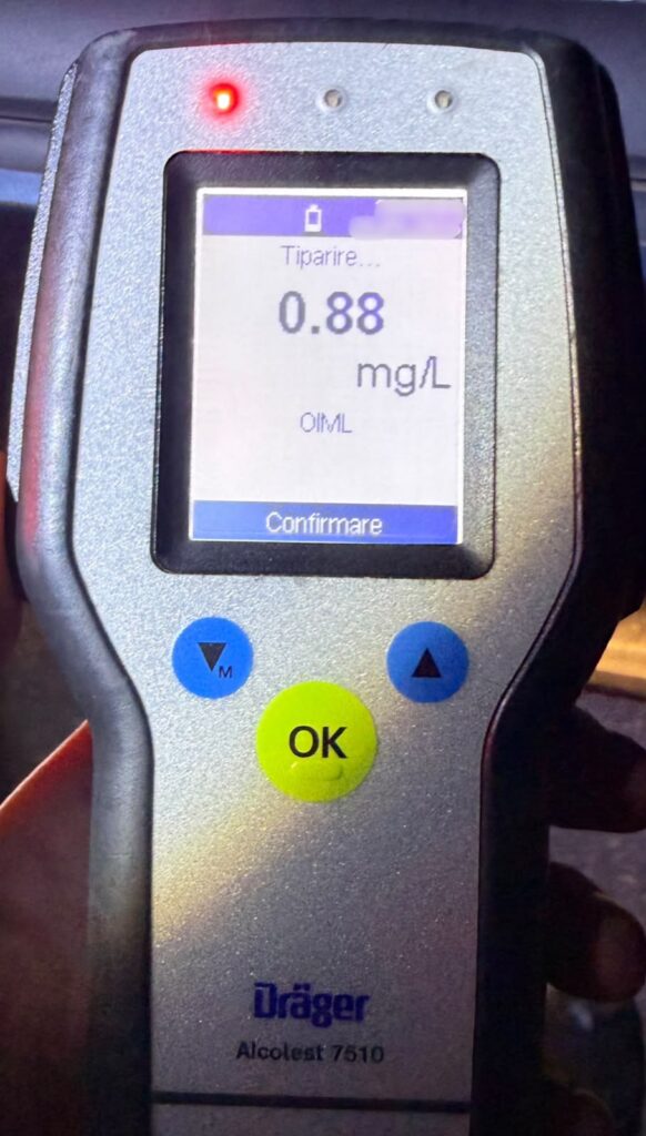 Șofer depistat băut la volan în Calafat. Aparatul alcooltest a indicat 0,88 mg/l