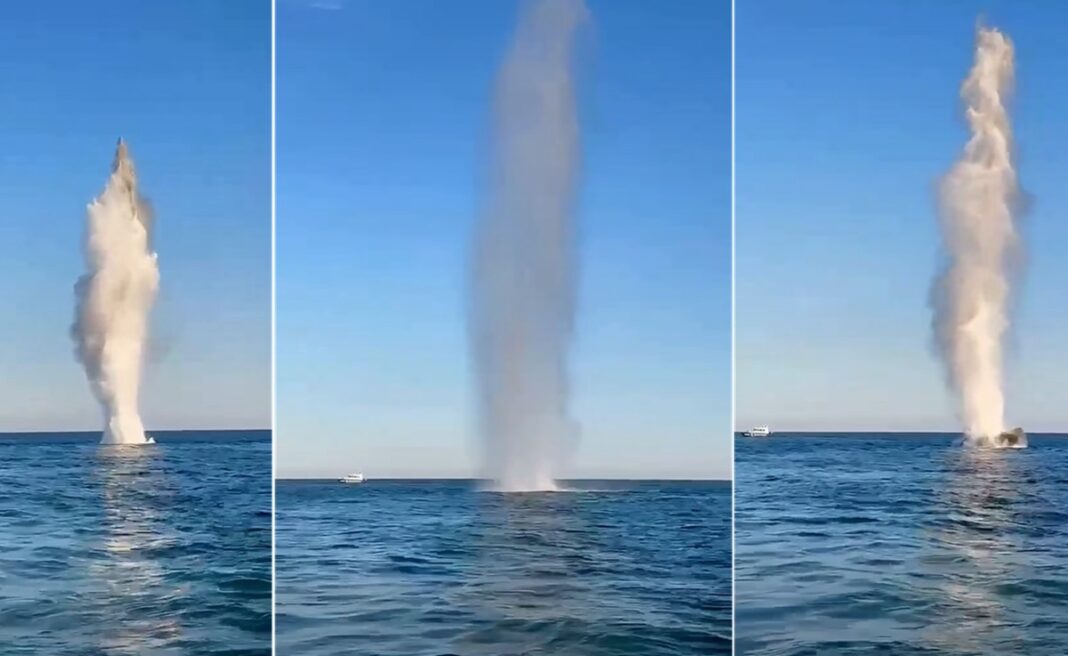 Fragment de dronă cu încărcătură explozivă, găsit în apropierea brațului Sulina. Forțele Navale l-au neutralizat