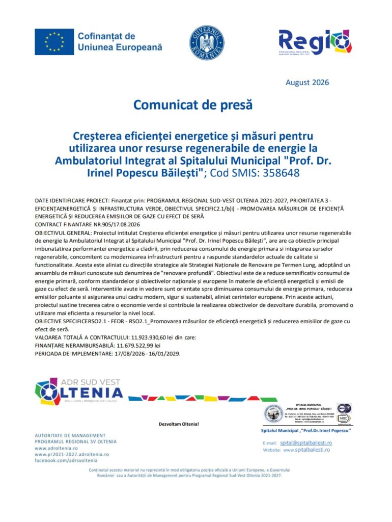 Comunicat de presă