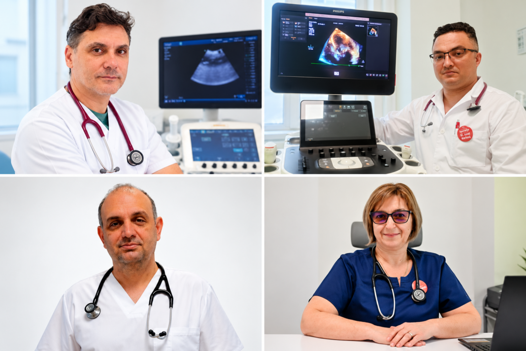 Adrian Coandă, Ionel Marinaș, Popa Radu și Alina Bondoc - medici cardiologi din cadrul Clinicii Speranța