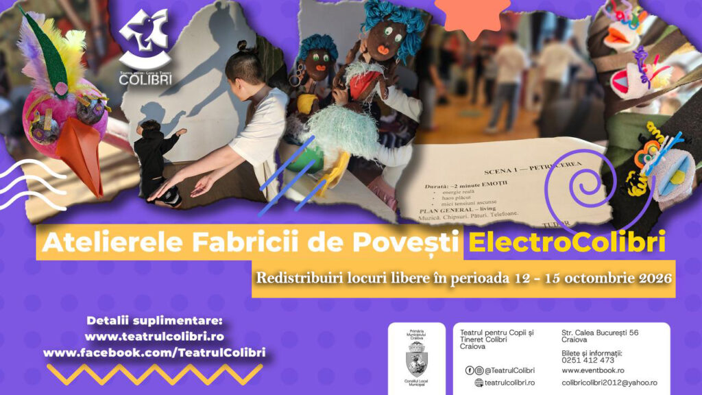 Locuri libere la atelierele pentru copii de la Teatrul Colibri. Se fac din nou înscrieri