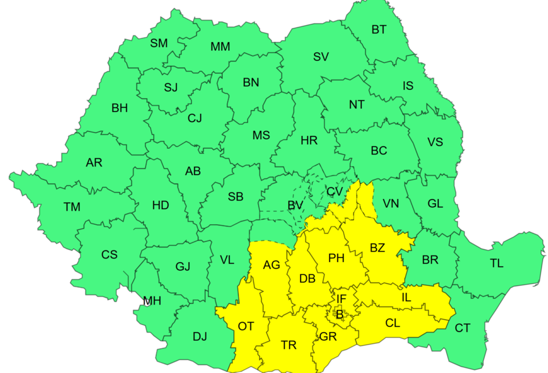 Cod galben de ploi însemnate cantitativ în sud-estul Olteniei