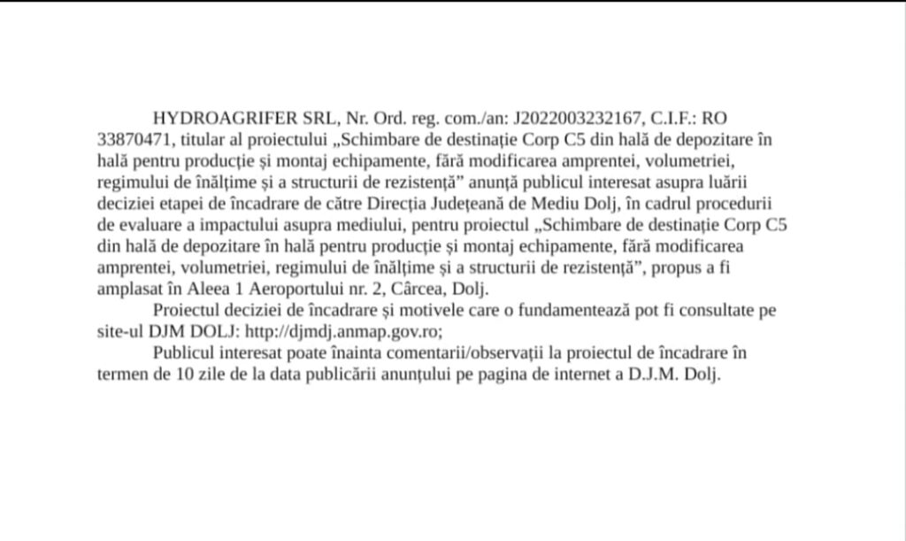 Comunicat de presă