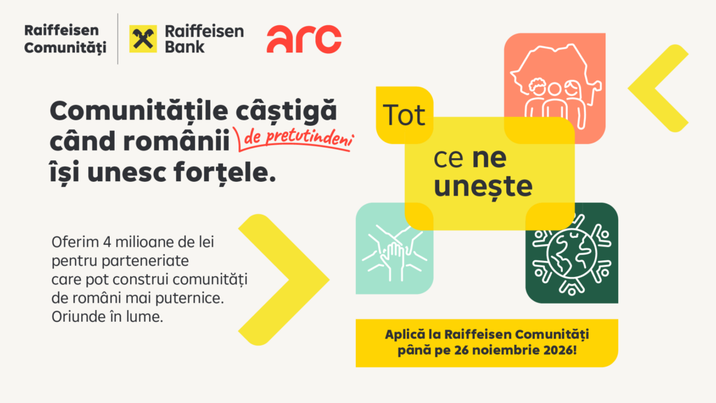 Comunitățile din România și diaspora pot accesa 4 milioane de lei pentru proiecte locale, prin ediția a 16-a Raiffeisen Comunități