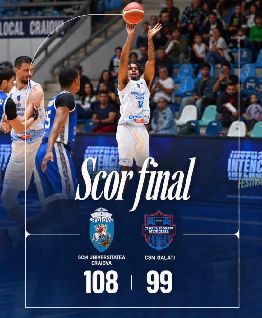 Baschet / SCMU Craiova, victorie cu emoții în fața Galațiului! Urmează duelul european cu Sporting